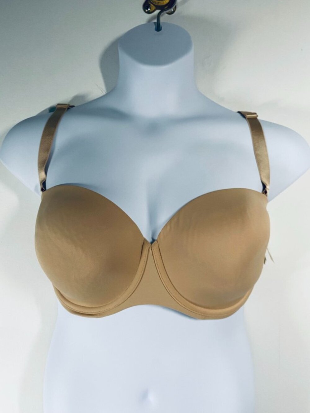 Cacique Bare Solution Strapless Multi-Way Bra 40DDD Beige Lightweight Comfort